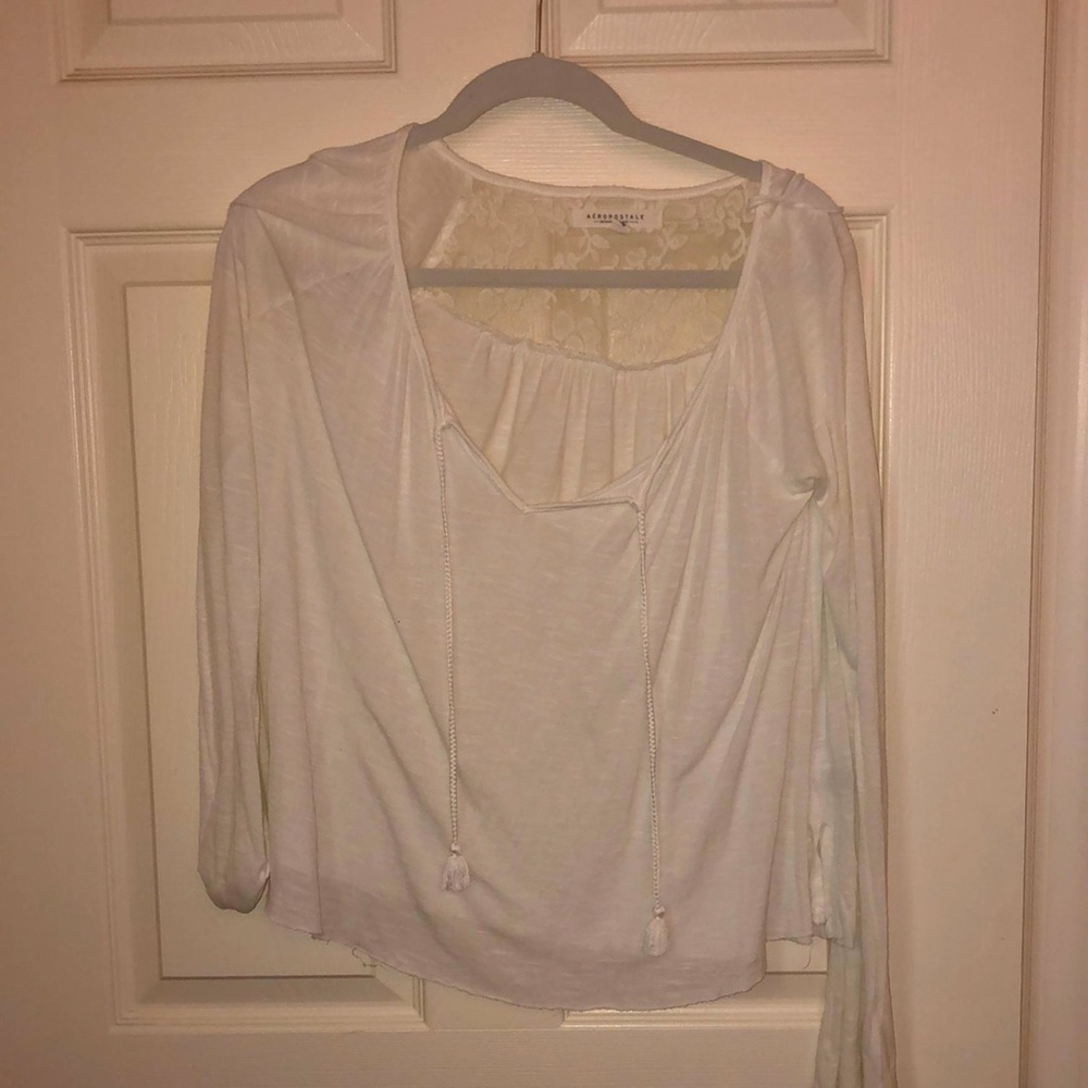 White long sleeve blouse from Aeropostale